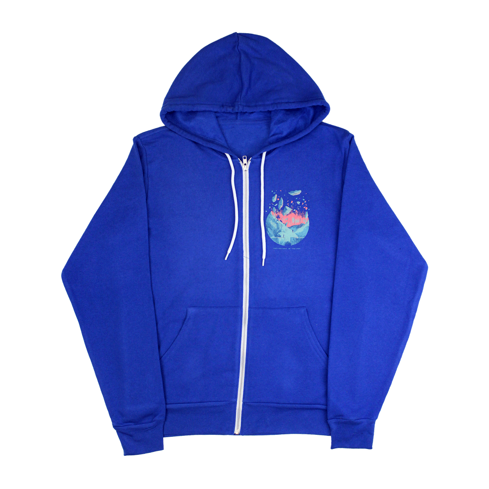 Dissolve Blue Zip Hoodie